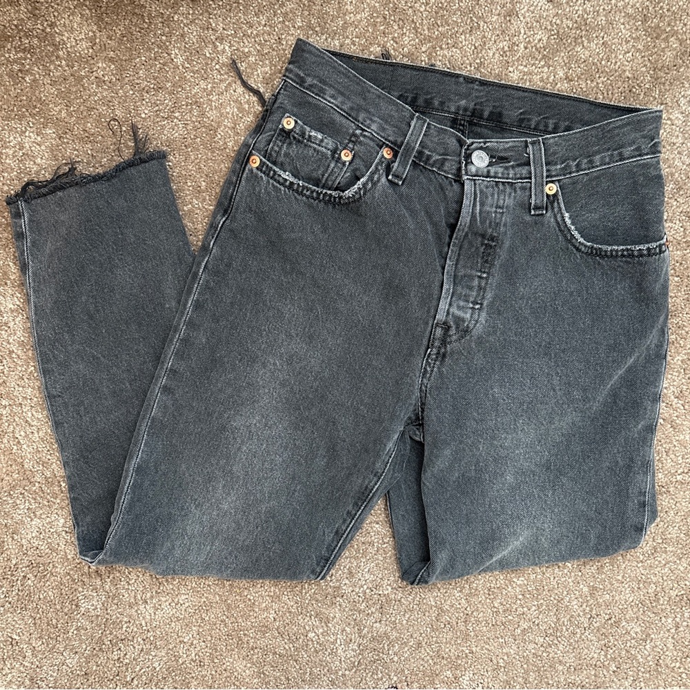 Levi's Black Acid Wash 501 Jeans